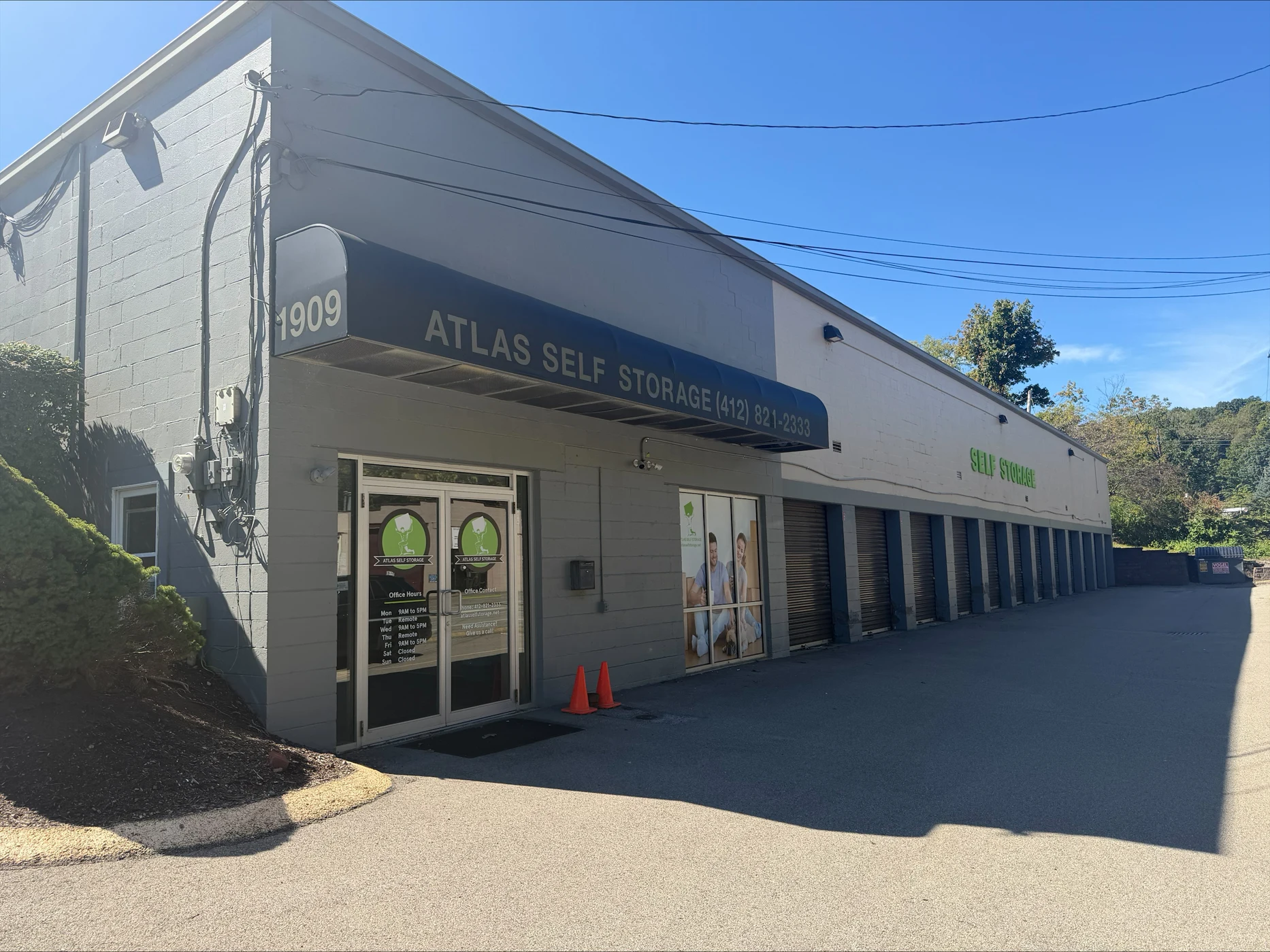Recent North Hills entrance with blue Atlas awning